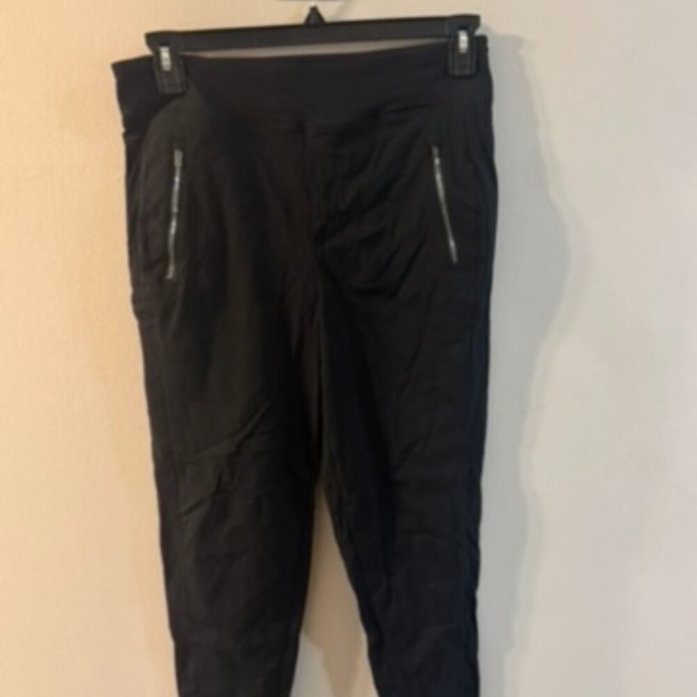 Athleta Black Track Joggers with Zip Pockets